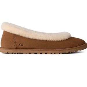 UGG Women's Brown Zora Ballet Flats with Cream Lining